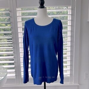 REITMANS Cobalt Blue Pullover Sweater, Crewneck Long Sleeve Lightweight Top